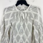 Madewell Shirred Balloon Sleeve Top Blouse Geometric Print Lighthouse XXS NWT Photo 7