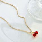 Cherry Pendant Necklace Gold Photo 2