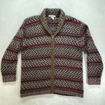 Moda VTG Le Cardigan Sweater Womens XL Full Zip Up Striped Knitwear Grandpa boho Photo 0