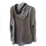 Soft Surroundings  Cabin Cuddle Up Fur Trim Hoodie Tunic Terry Sweatshirt Gray S Photo 6