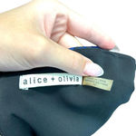 Alice + Olivia Liv Dress Shift Short Sleeve Drop-Waist Herringbone Blue Size 10 Photo 7