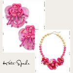 Kate Spade Gold Vibrant Life Pink Bead Sequin Flower Statement Set Photo 1