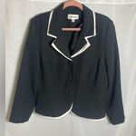 Danny & Nicole Black White Trim Blazer Jacket Size 18 Button Front Career Photo 0