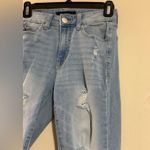 Aeropostale EUC  Denim Blue High Rise Ripped Light Wash Jeans size 2 short Photo 2