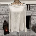 Cami NYC NWT  White Romantic Silk Lace Blouse‎ Large Long Sleeve Neutral Cameron Photo 3