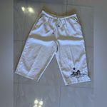 Palm Grove Women's 2X Beige Palm Flower Printed Pull On Cropped Pants Wide Leg Tan Photo 13