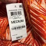 INC Womens Summer Palm Print Ruffled Crop Top With Back Zipper Size M Red Size M Photo 5