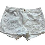 American Eagle  Outfitters Super Stretch X Hi-Rise Shortie White Denim Shorts Photo 0