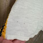 Free People Black Yellow Ivory Bora Bora Racerback Crochet Linen Blend Trim Tank Photo 3