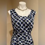 East 5th Street Black White Blue 3D Squares Dress SZ 16 pleated top and bottom Photo 1