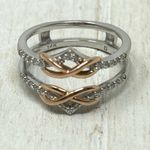 14K white gold, rose gold, diamond ring enhancer/open work ring, *size 6, 3.8g Multiple Photo 5