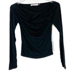 NWT Six/Fifty Black Off The Shoulder with Front Cut Out Shirt Size Small S NEW Photo 1