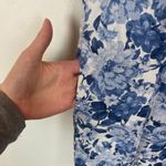 Abercrombie & Fitch Blue Floral Print Square Neck Linen/Cotton Mini Dress M Tall Photo 3