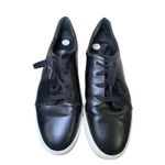Vince Bale Lace-Up Sneakers, Black Leather, Size 9 Photo 4