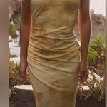 ZARA NWT  YELLOW PRINTED TULLE MIDI DRESS SIZE XS Photo 2