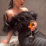 Rachel Gilbert Zion Mini Dress in Black with Feather Trim Size US 4 Photo 9