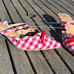 Wild Fable Nwt - Women's Lysandra Gingham Eyelet Kitten Heels - size 8.5 plaid Photo 0