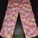 Lilly Pulitzer ‎ Womens Pink Floral Cargo Capri Pants 6 Easter Photo 0