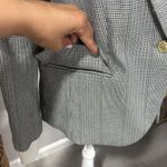 Derek Lam 10 Crosby micro plaid blazer jacket with knit sweater sleeve hem Black Size 8 Photo 5