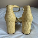 J. McLaughlin "Esme" Tan Raffia Block Heel Sandals Size 11 Classic Wedding Guest Photo 2