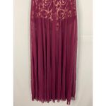 Elegant Burgundy Mesh Gown Gold Sequins Embellished Illusion Bodice Purple Photo 4