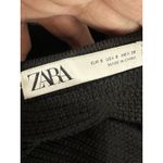 ZARA  S Small Black Knit Strapless Bustier Top Corset Gold Button Peplum Hem Tube Photo 5
