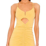 MICHAEL COSTELLO X REVOLVE Ella Mini Dress Yellow Ruched Cutout Bodycon Size M Size M Photo 0