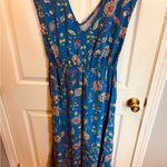 Gap  Blue Pink Sleeveless V-Neck Maxi Sundress Photo 1