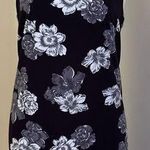 Ann Taylor  Black & White Floral Print Key Hole Button In Back Sz M With Lining Photo 0