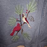 Southern Lady Cardinal Vest Large Women's Bird Nature Holiday Cottagecore Gray Photo 2
