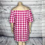 Raye Collyn Size XL Pink & White Gingham Plaid Off the Shoulder Dress w/ Pockets Photo 2