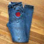 Hammer Jeans Hammer elegant Blue Skinny Jeans with Red Rose Detail Photo 10