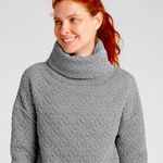 Gap Fit Houndstooth Thick Quilted Cowl Funnel Neck Oversized pullover Small Photo 1