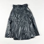 Ann Taylor NEW  Faux Vegan Leather Belted A Line Midi Skirt Solid Black 0 Photo 3