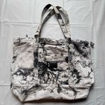 PINK - Victoria's Secret PINK Victoria’s Secret Black and Gray Acid Tie Dye Zip Top Canvas Tote Photo 1