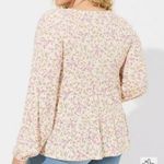 Torrid Texture Jersey V-Neck Long Sleeve Tiered Top size 0 S Photo 1