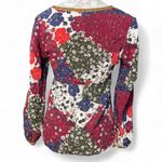 ZARA Women's M Long Sleeve Floral Top Patchwork Boho Blouse Fall Cottagecore Photo 5