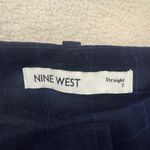 Nine West Women’s  Navy Blue Plaid Trousers Photo 3