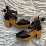 Free People Black Leather Andorra Clog Sandals Photo 0