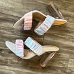 Shoedazzle Reyia Two Strap Clear High Heeled Sandal SIZE 6.5 Pastel Blue Pink Photo 1