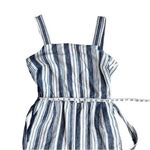 Charter Club  Linen Cotton Blue White Stripe Wide Leg Jumpsuit 8 Photo 10