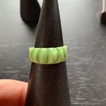 Set of 4 Green Heart Rings Photo 4