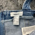 Forever 21 NWT  Women's Denim Curved-Hem Top Metallic Stripes Bustier Size M Photo 2