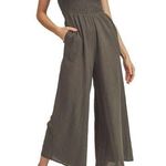 Lush Clothing Lush Women's Smocked Tie Back Jumpsuit In Moss size L (b8) Photo 0