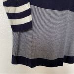 Miss Kant Navy White Cropped Sleeve Striped Sweater Size M Photo 4