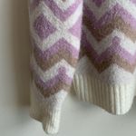 J.Crew Geometric Fair Isle Crewneck Sweater (Sz XL) Tan & Purple Oversized Photo 7