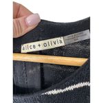 Alice + Olivia  Black & Ivory Monah Pinstripe Sweater Dress Women's Medium Photo 6