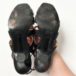 CELINE  Black Leather Strappy Heeled Sandals Size 37 IT 7 US Photo 5