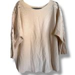 Siren Lily Womens Sweater Sz 3X Lace Detail Sleeves NEW Bling Cut Outs Cream Photo 1