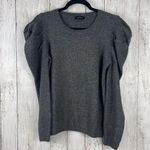 1. State  Sweater Womens Medium Gray Puff Sleeve Minimalist Chic Preppy Capsule Photo 0